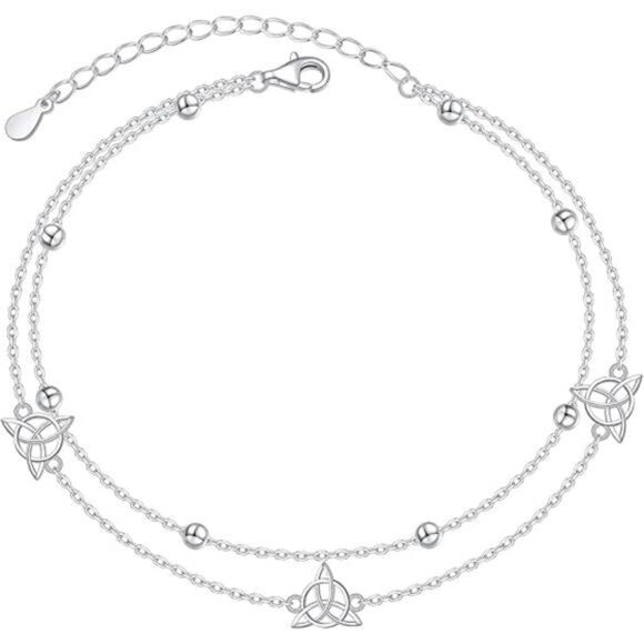 Anklet for Women S925 Sterling Silver Adjustable Foot Evil Eye Starfish Bead - Picture 8 of 16